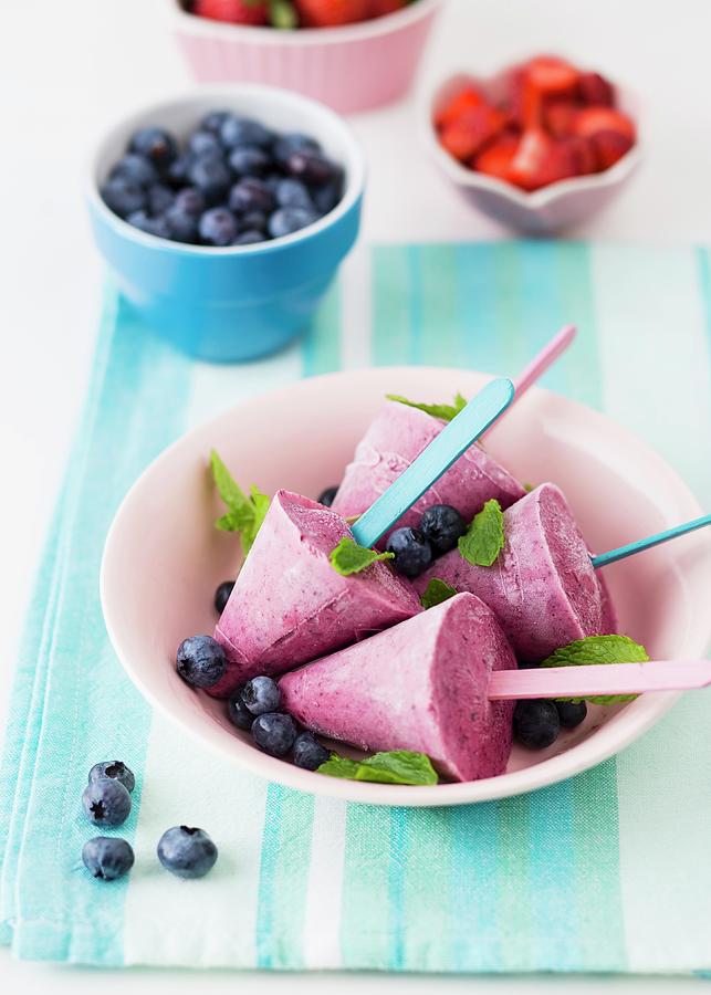 Berry Ice Cream Sticks Photograph by Great Stock!