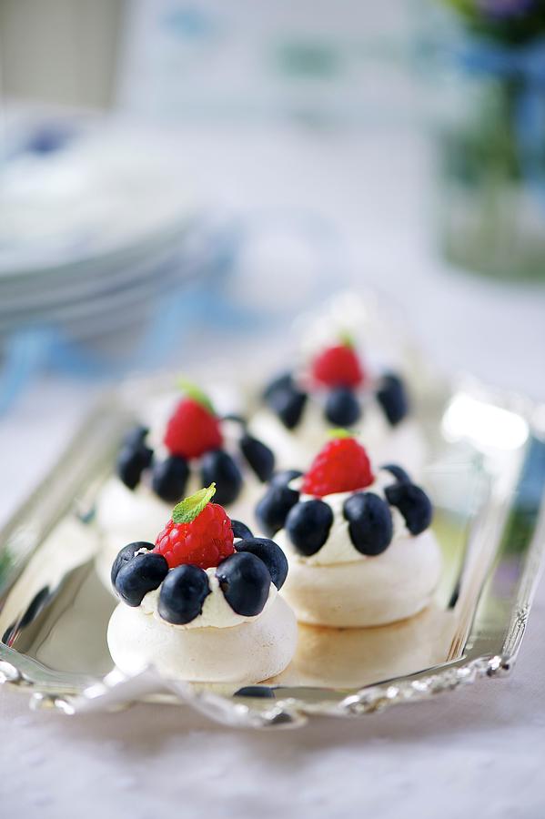 Berry Meringues Photograph by Winfried Heinze