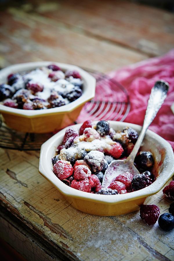 Berry Pudding With Balsamic Vinegar, Mascarpone, Egg Yolk, Brown Sugar And Almond Extract Photograph by Greg Rannells