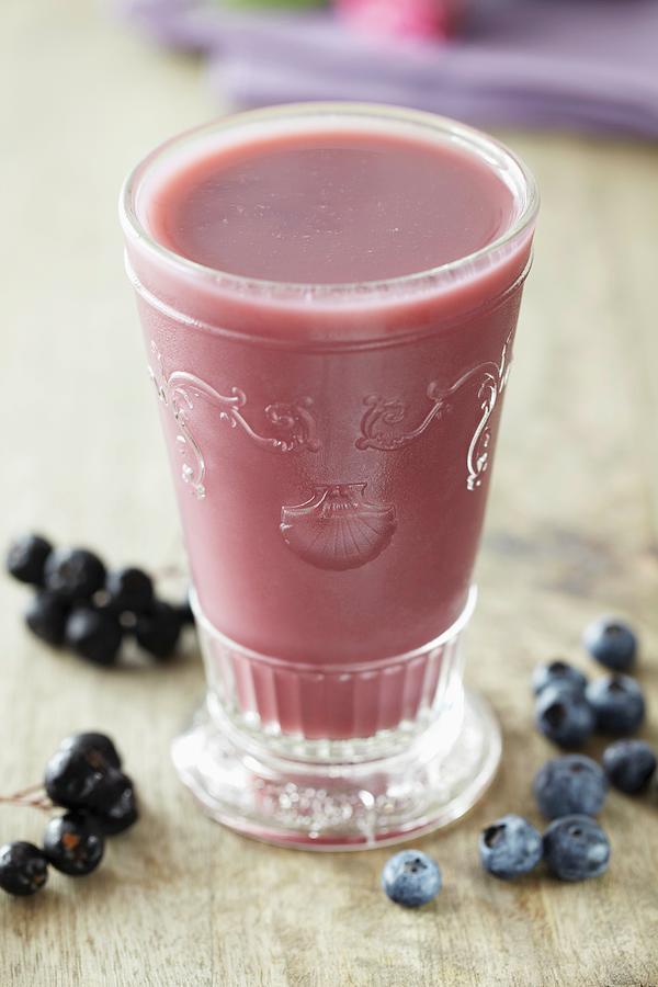 Berry Smoothie With Blueberries And Blackcurrants Photograph by Debby Lewis-harrison