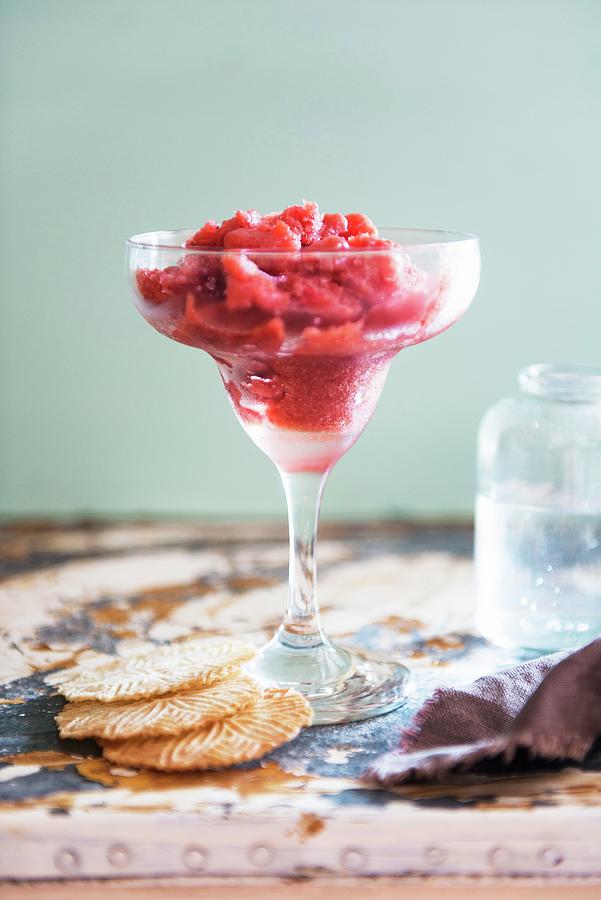 Berry Sorbet In A Dessert Glass Photograph by Studer, Veronika