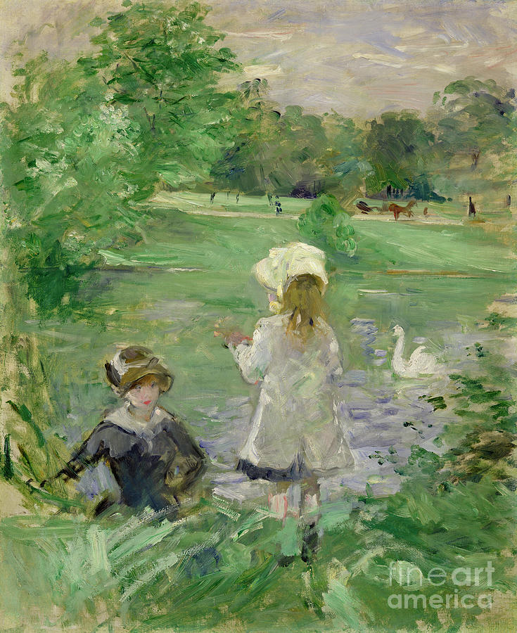 Beside A Lake, 1883 Painting by Berthe Morisot