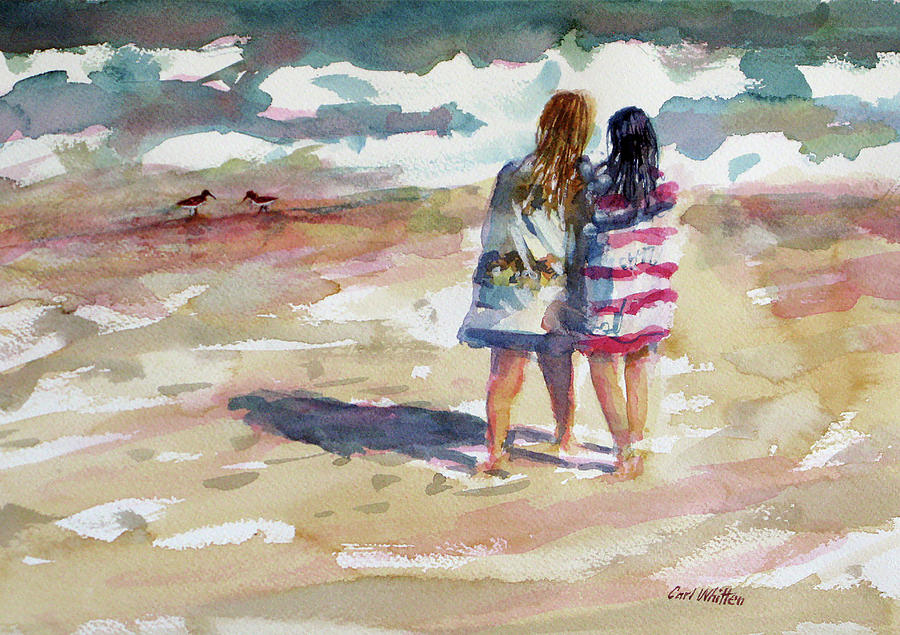 Sisters Painting - Best Friends by Carl Whitten