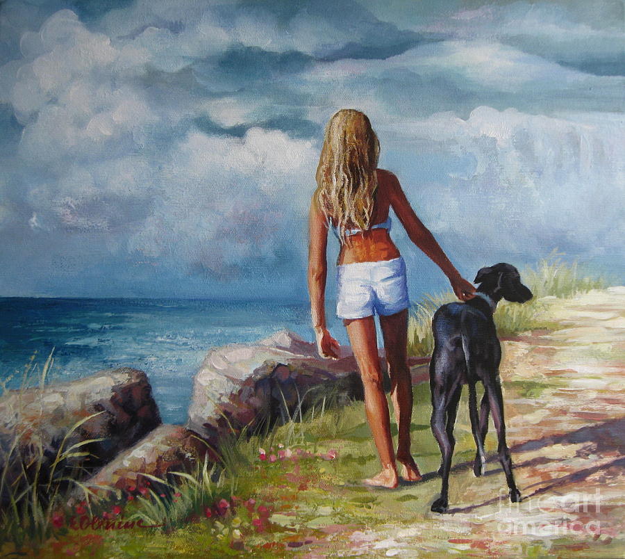Best friends Painting by Elena Oleniuc