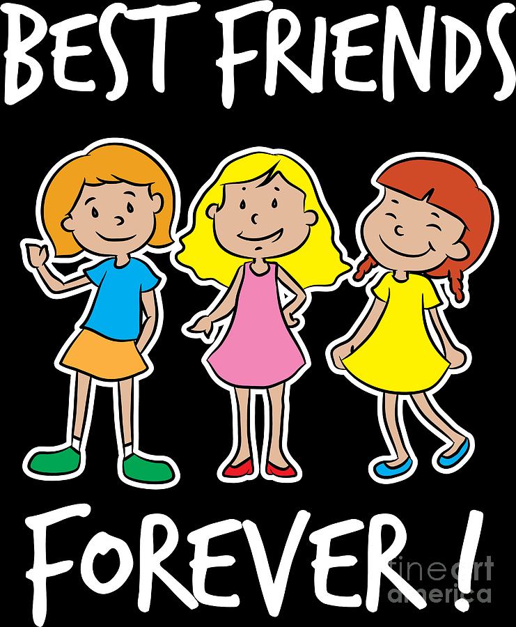 Best Friends Of Three Best Friends Forever Girl Squad Digital Art by ...