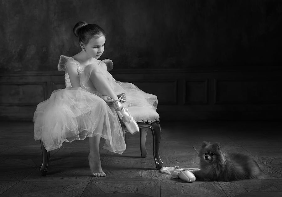 Black And White Photograph - Best Friends by Victoria Ivanova