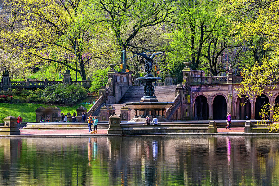 New York City, Manhattan, Central Park, Angel of the Waters Fountain, Bethesda  Terrace Wall Art, Canvas Prints, Framed Prints, Wall Peels