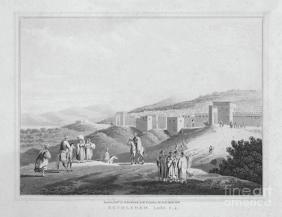 Bethlehem. Luke, 2.4, 1830 Drawing by Print Collector