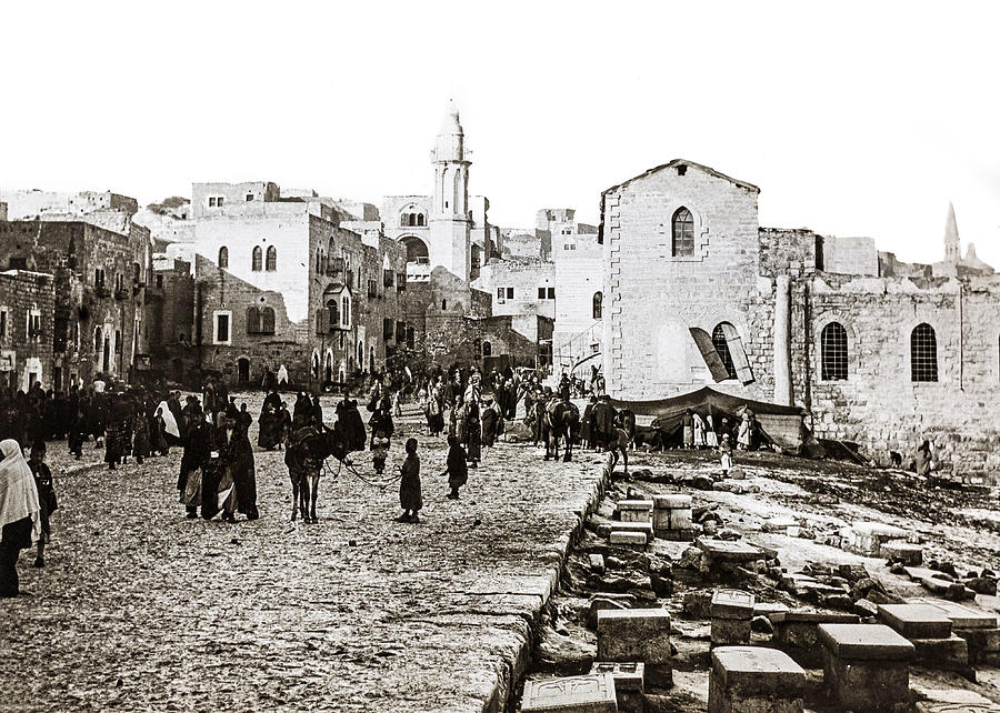 Bethlehem Manger Square Late 19th Century Photograph by Munir Alawi