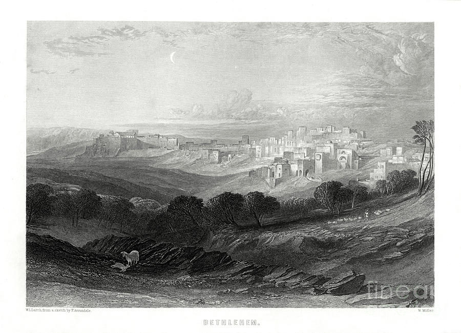 Bethlehem, Palestine, 19th Century Drawing by Print Collector
