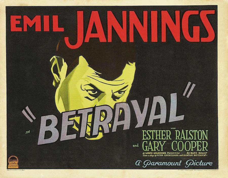 Movie Poster Photograph - Betrayal -1929-. by Album