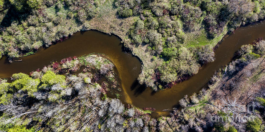 Betsie River Photograph - Betsie River Winding Aerial by Twenty Two North Photography