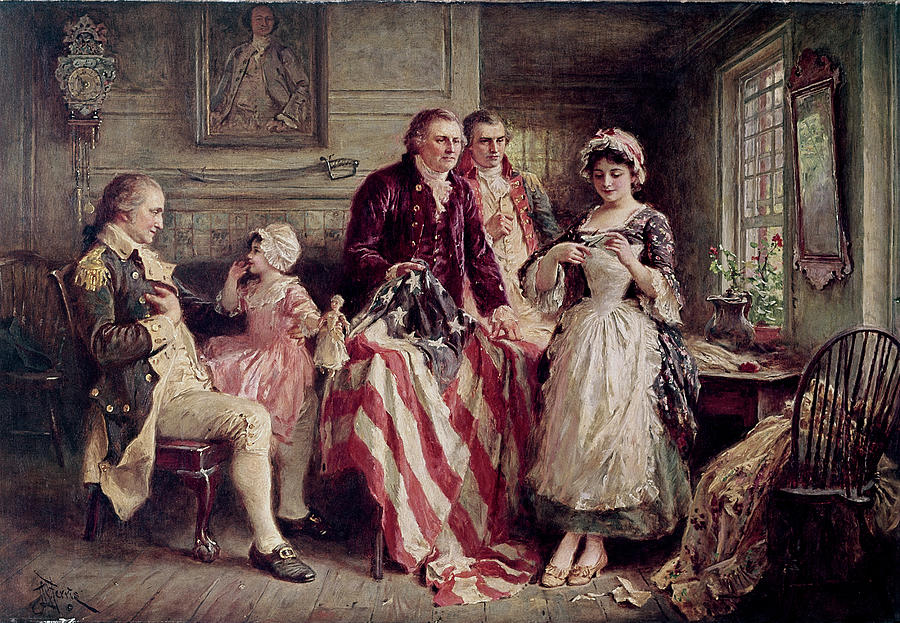 Betsy Ross By Ferris Painting by Jean Leon Gerome Ferris Fine