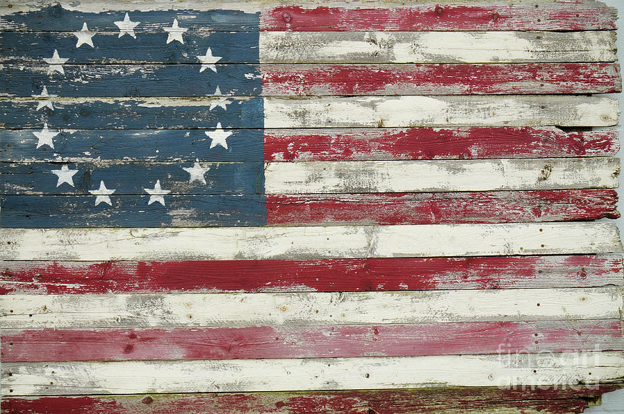 Betsy Ross Flag In Wood Photograph by Thad