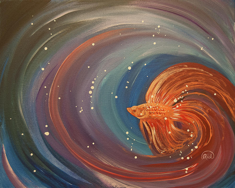 Fish Painting - Betta by Rick Mcclelland