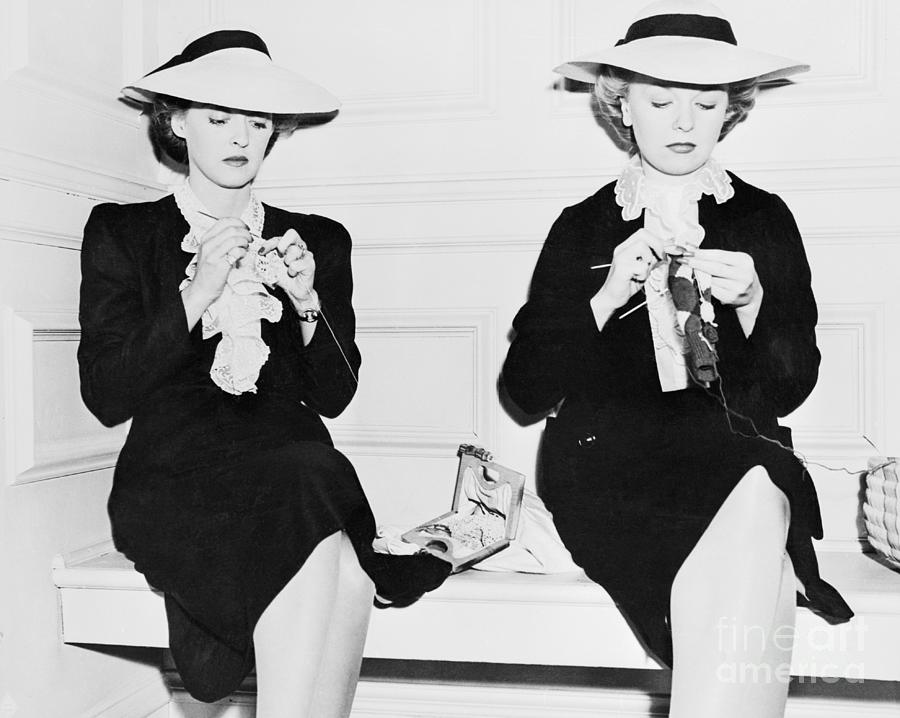 Bette Davis And Her Stand-in Sally Sage Photograph by Bettmann