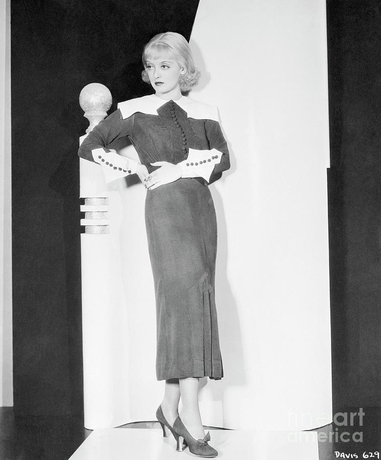 Bette Davis Modeling Dress Photograph by Bettmann