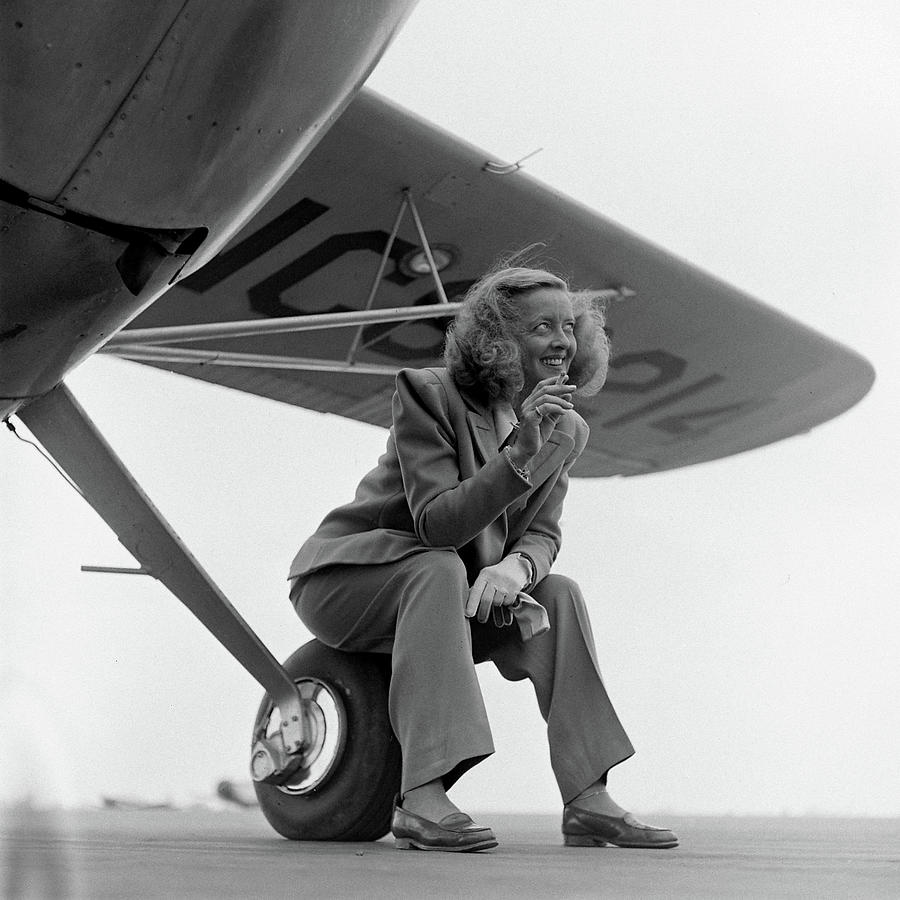 Bette Davis With Airplane, 1947 Photograph by Loomis Dean Bette Davis With Airplane, 1947 Photograph by Loomis Dean