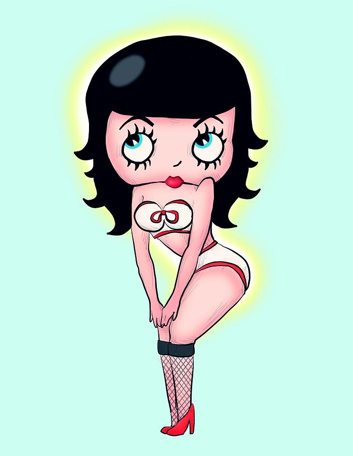 Bettie Drawing - Bettie Page Boop by Ludwig Van Bacon Bettie Drawing - Bettie Page Boop by Ludwig Van Bacon