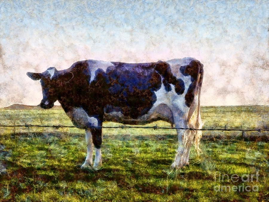 Between Me and You - Holstein Cow  Photograph by Janine Riley