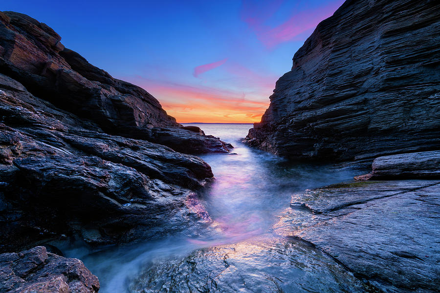 Sunset Photograph - Between The Rocks by Michael Blanchette Photography