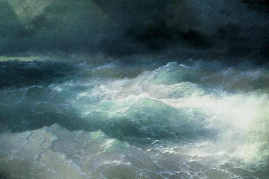 Between The Waves By Ivan Aivazovsky Painting by Ivan Konstantinovich Aivazovsky