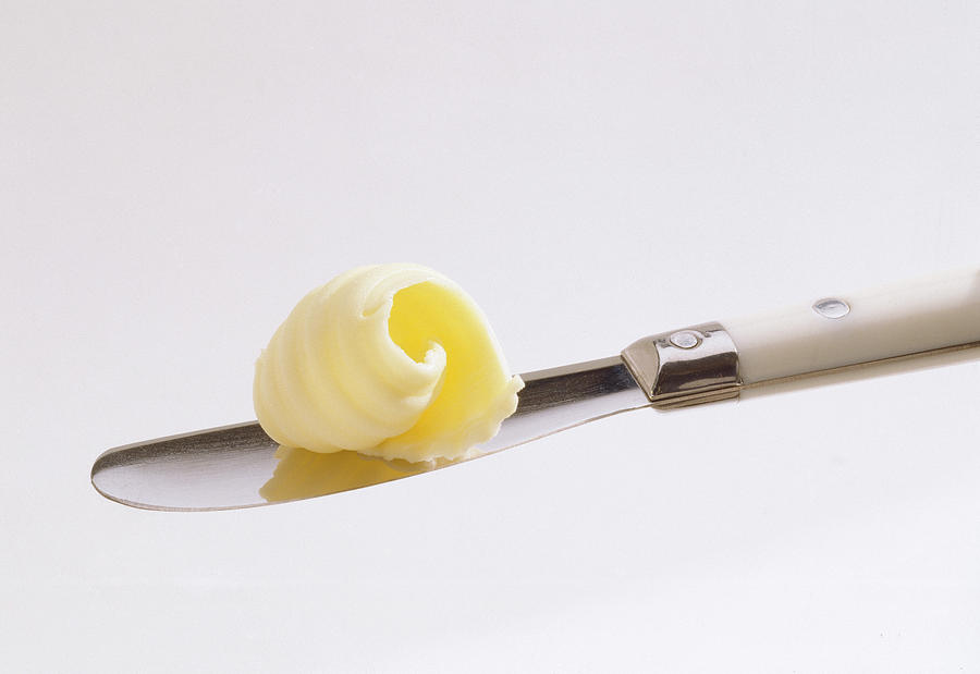 Beurre Doux Curl Of Butter On Knife Photograph by Hussenot