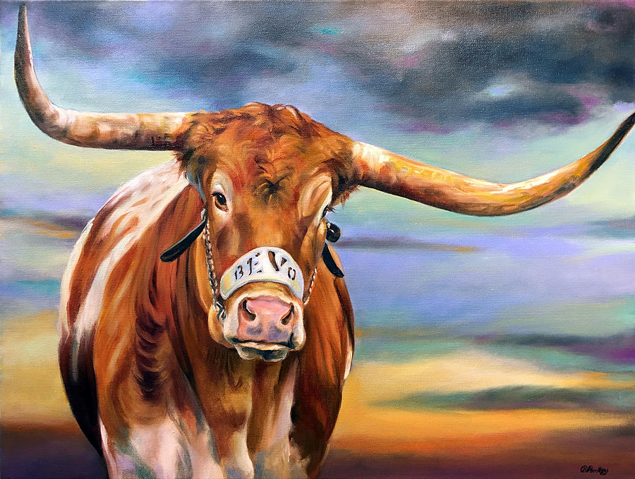 Cow Painting - BEVO Sundown by Robert and Jill Pankey