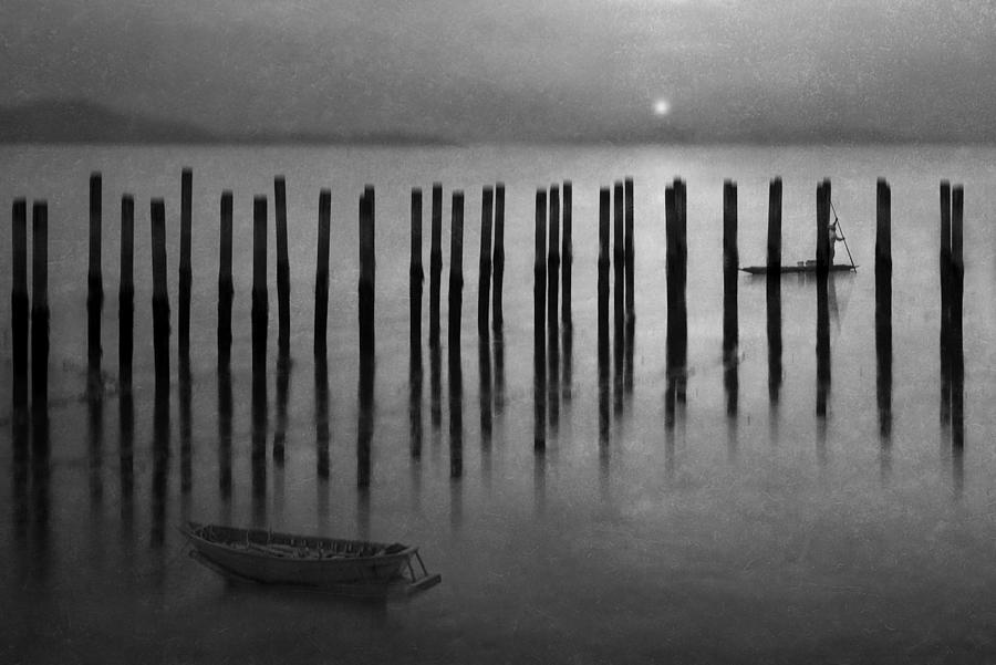 Black And White Photograph - Beyond The Sleepless Sea by Ekkachai Khemkum