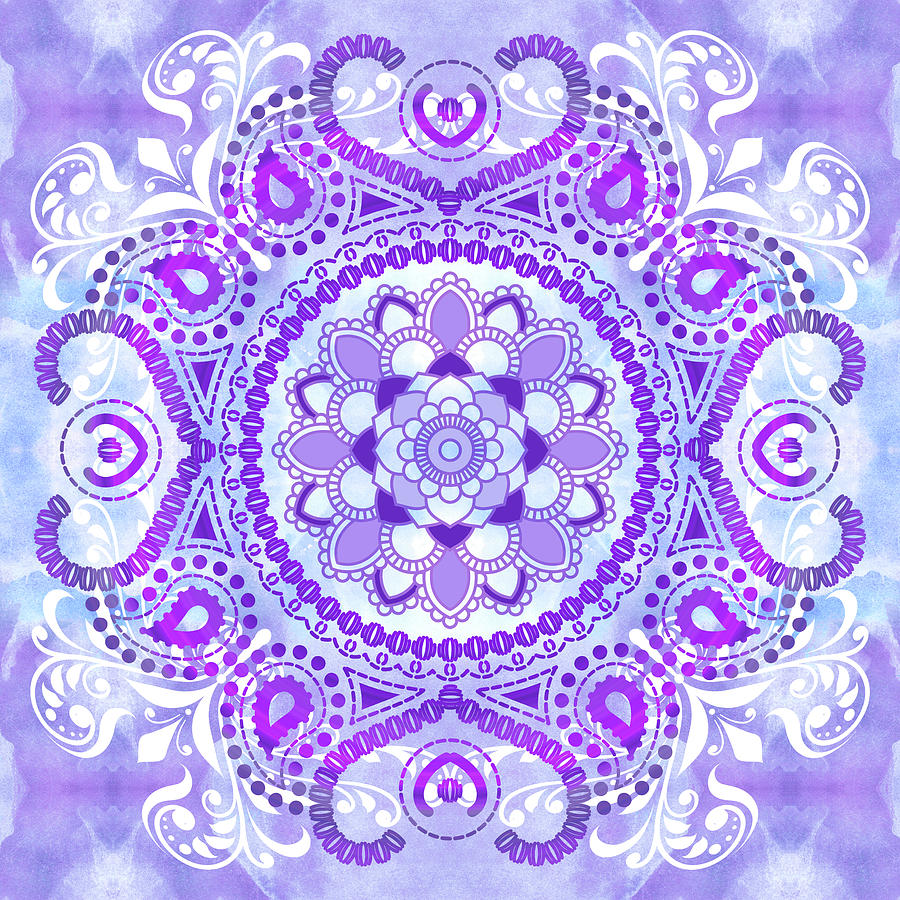 Pattern Mixed Media - Bhakti-purple Lotus Mandala by Tammy Wetzel