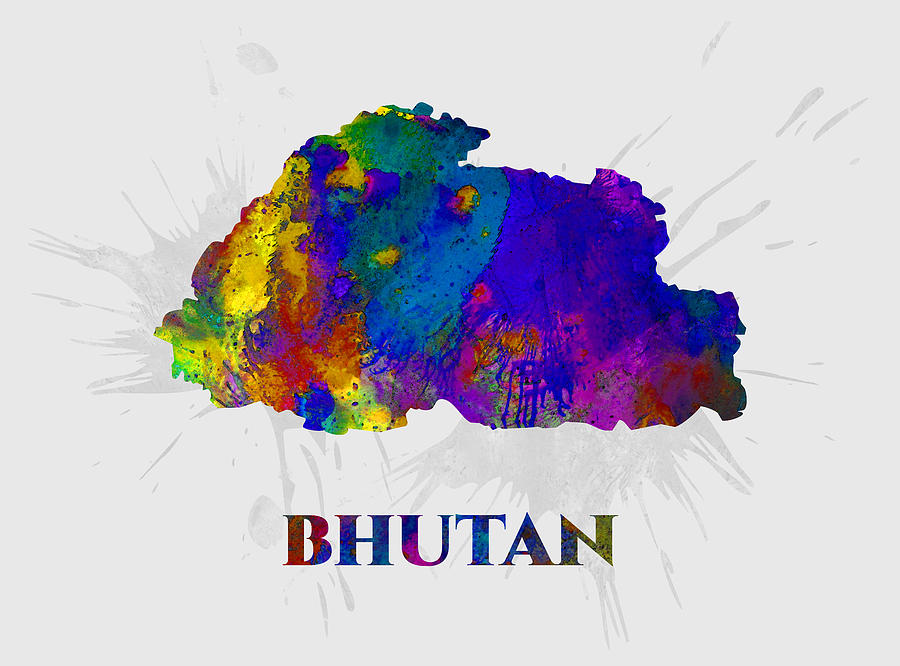 Bhutan Map Artist Singh Mixed Media By Artguru Official Maps Pixels 0719
