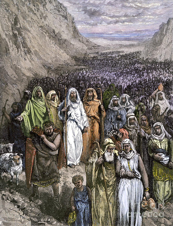 Biblical Scene Moses Leads Jews (hebrew People, Israelites) Outside ...