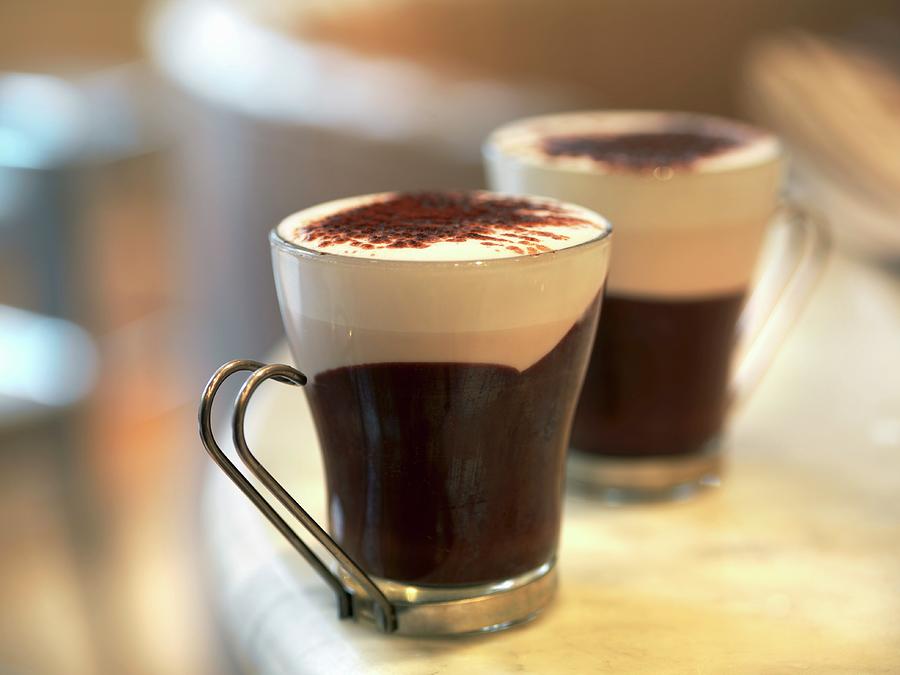 Bicerin a Hot Drink Made From Espresso, Cocoa And Whole Milk Into Glass Cups Photograph by Hugh Johnson