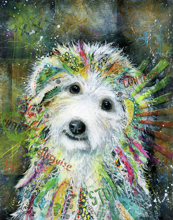 Bichon Frise Mixed Media by Patricia Lintner