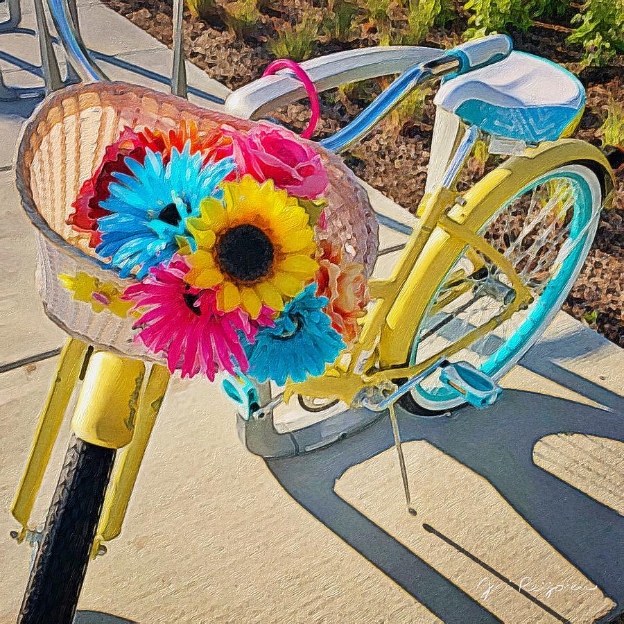 Bicycle and flower basket Photograph by Jori Reijonen
