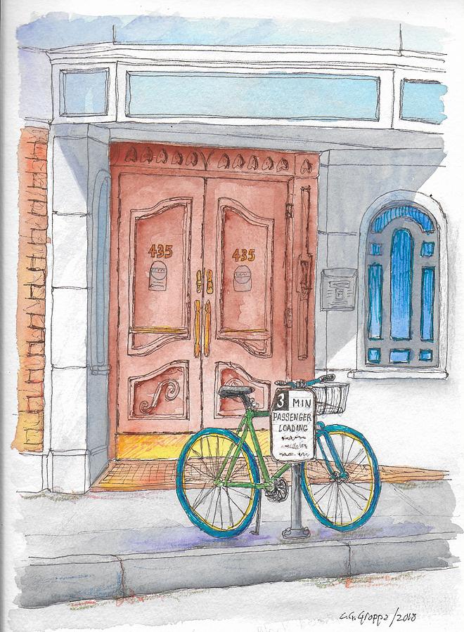 Bicycle And Portal In Beverly Hills, California Painting