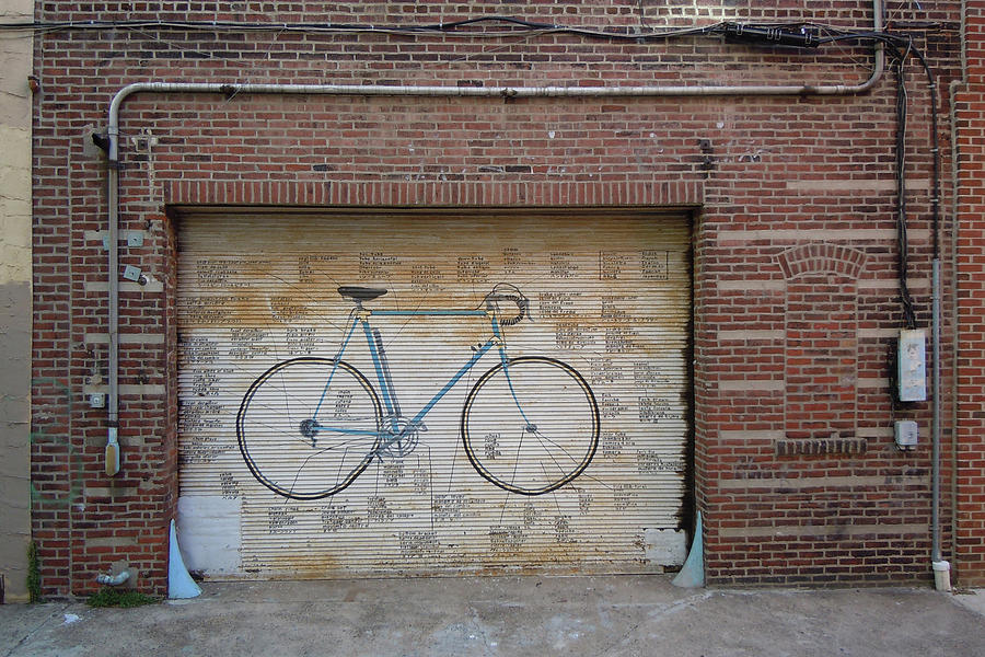Bicycle Door Painting by Jason Pierce