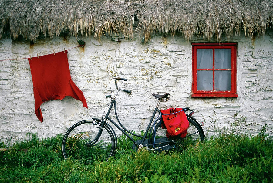 Bicycle Outside A Cottage, Cregnesh Photograph by Medioimages/photodisc