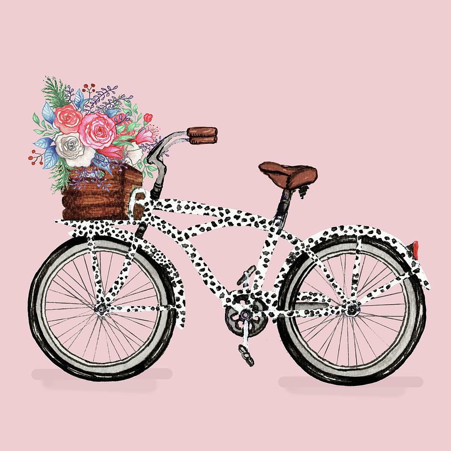 Bicycle With Flower Basket Digital Art by Elizabeth Medley - Fine Art ...