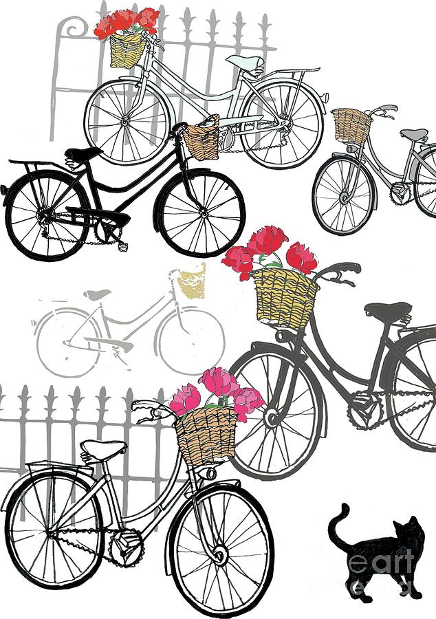 Bicycles Mixed Media by Anna Platts