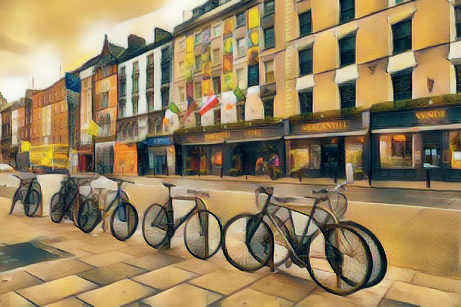 Bicycles on the Streets of Dublin Photograph by Debra and Dave Vanderlaan