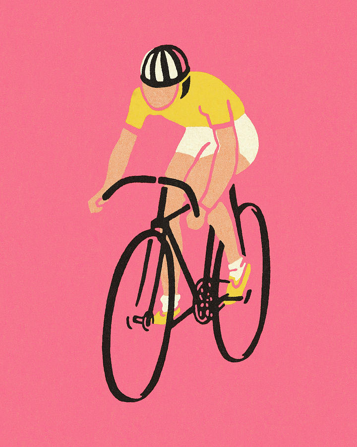 Sports Drawing - Bicyclist by CSA Images