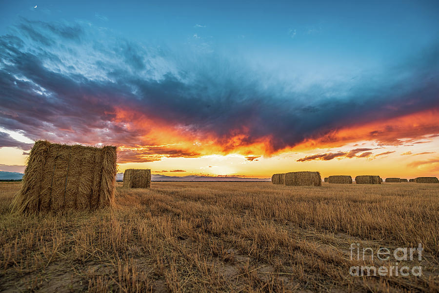 Big Bale Sunset Photograph by Christopher Thomas