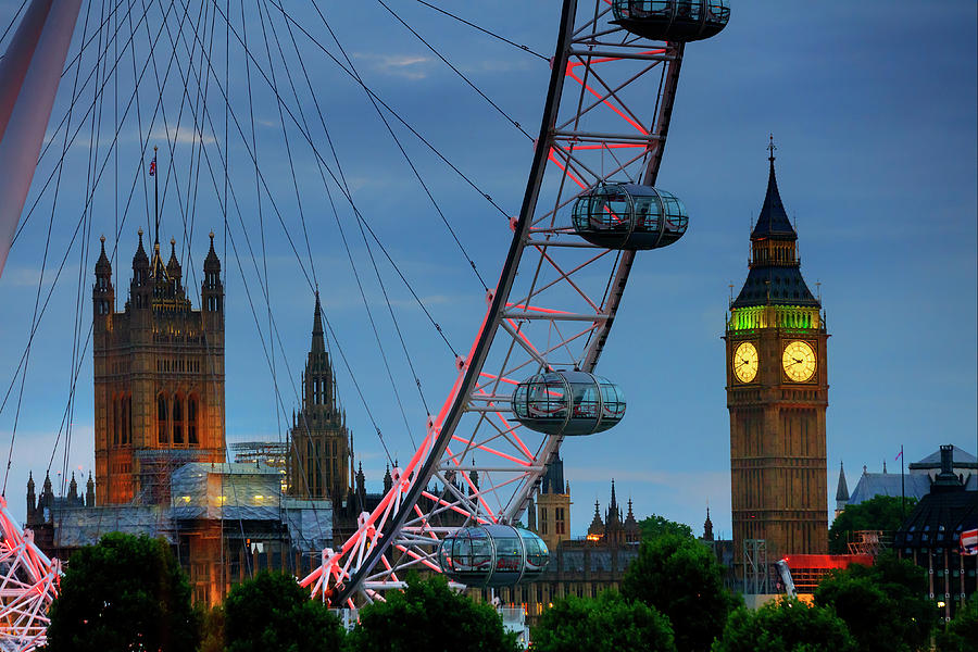 Big Ben & Millennium Wheel, London Digital Art by Maurizio Rellini | Pixels