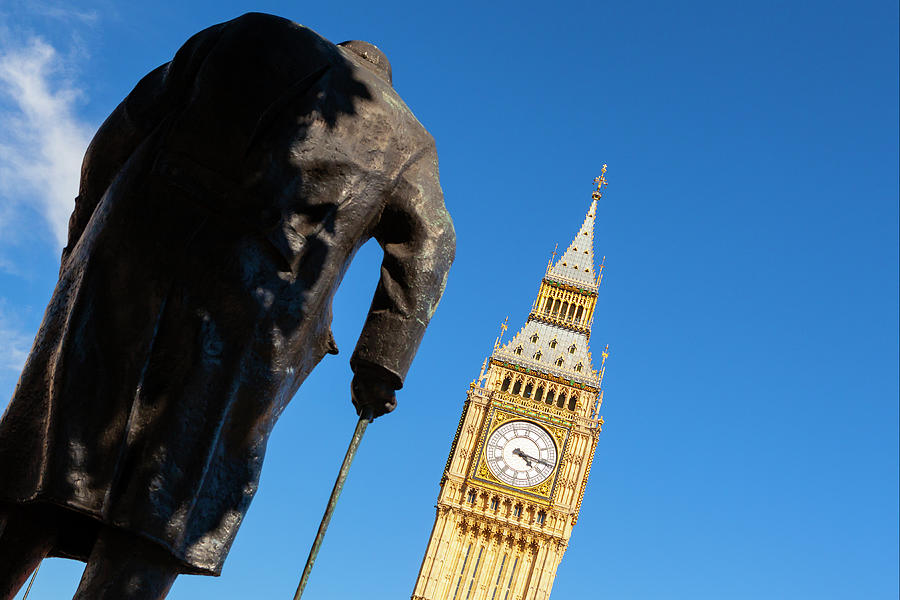 Big Ben Photograph - Big Ben & Statue, London, England by Kav Dadfar