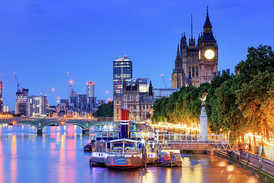 Big Ben & Thames, London, England Digital Art by Maurizio Rellini