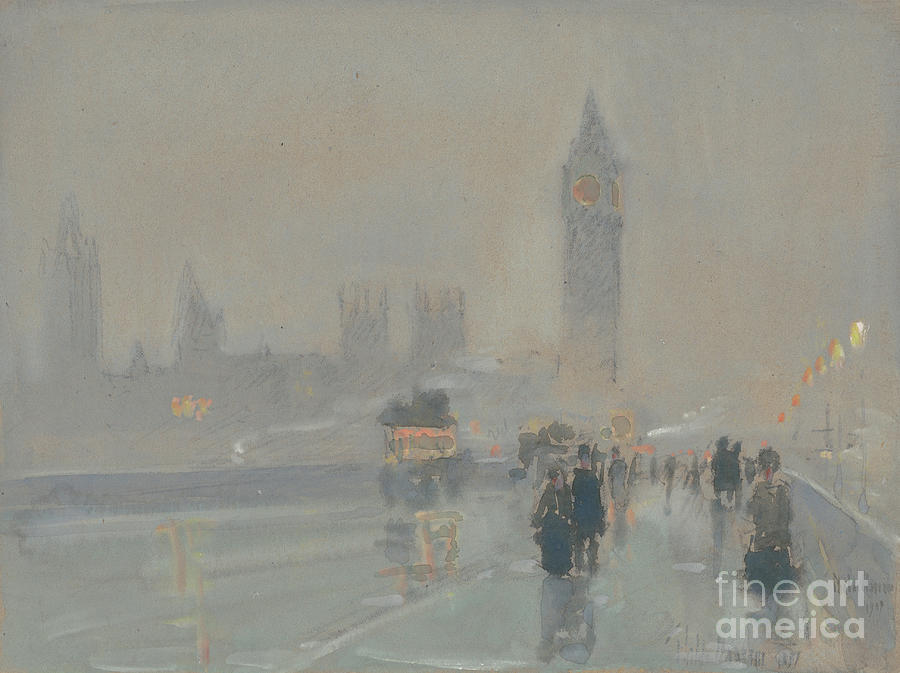 Big Ben, 1897 Or 1907 (gouache And Watercolour On Paper) Painting by Childe Frederick Hassam