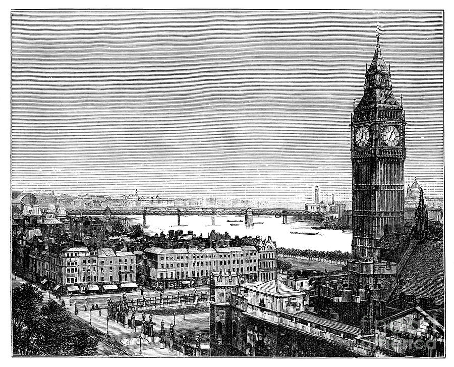 Big Ben And The Houses Of Parliament Drawing by Print Collector