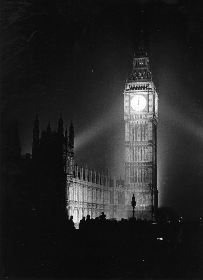 Big Ben Illuminated Photograph by Picture Post