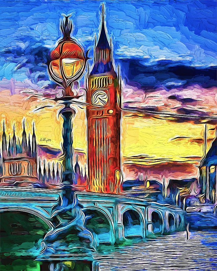 Big ben london tower Painting by Nenad Vasic